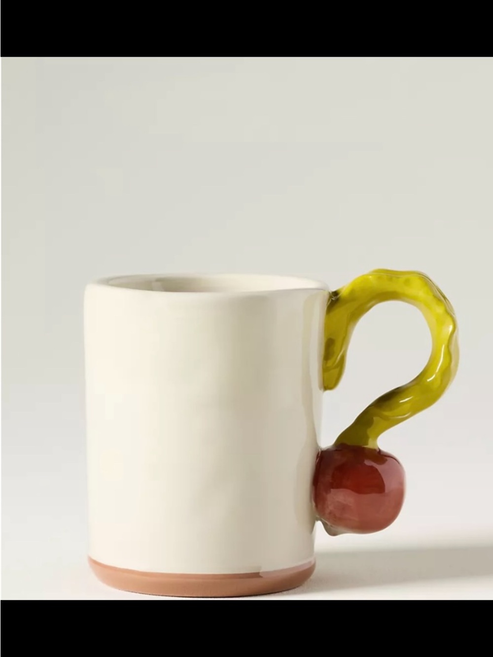 Radish Handle Stoneware Mug.
